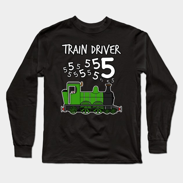 Train Driver 5 Year Old Kids Steam Engine Long Sleeve T-Shirt by doodlerob